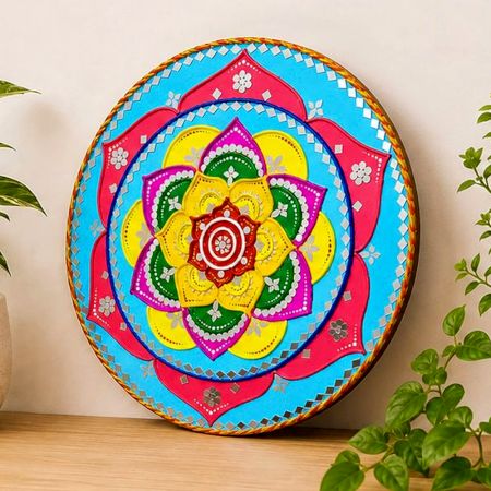 Handcrafted Colorful Lippan Art MDF Wall Decor